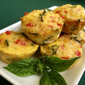 egg muffins with fresh basil