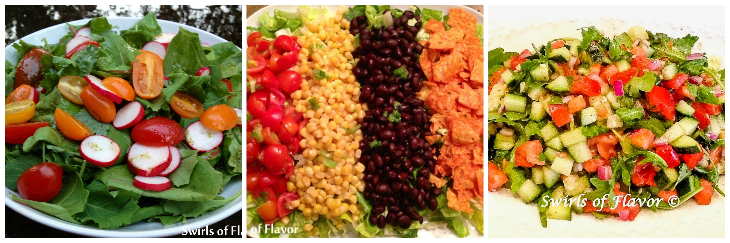 Baby Kale Salad, Mexicali Salad, Chopped Arugula Salad