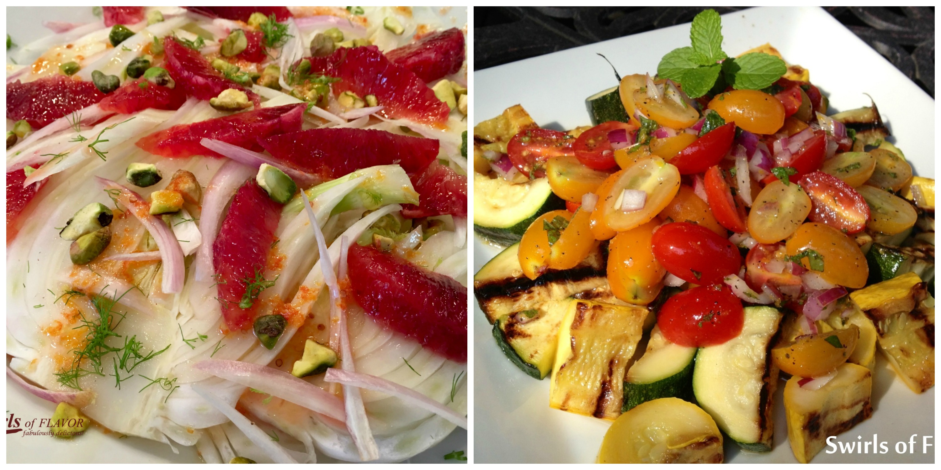 Blood Orange Fennel Salad and Zucchini Tomato Salad