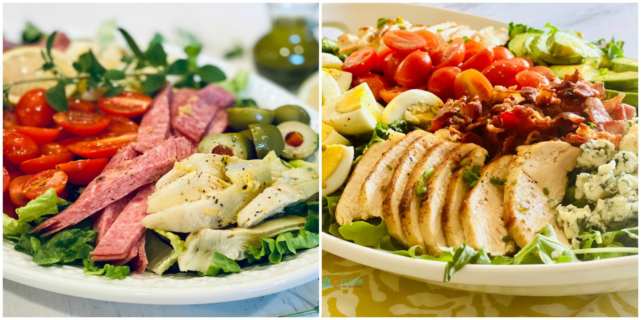 Italian chopped Salad and Cobb Salad