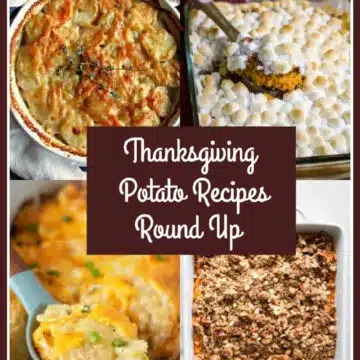 collage of potato recipes for Thanksgiving