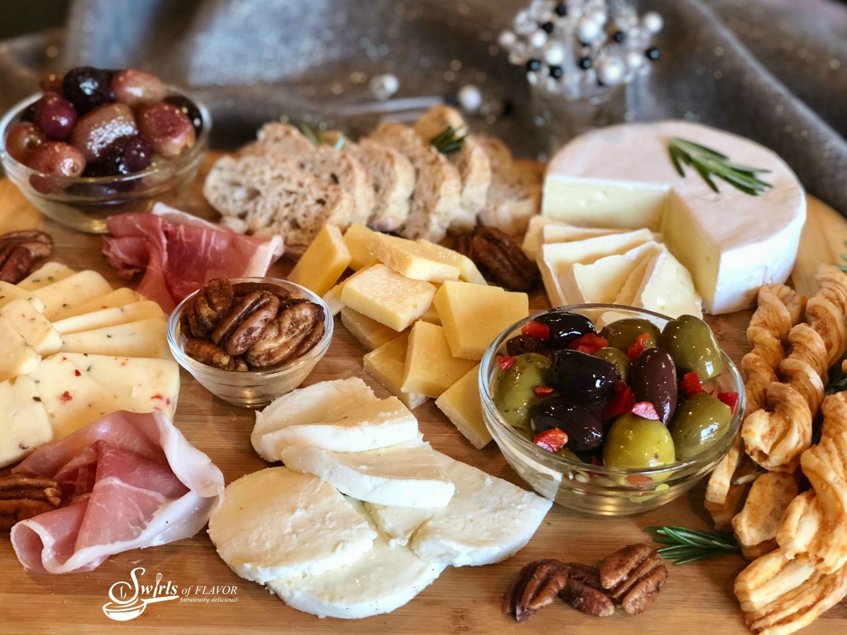 Holiday Cheese Charcuterie Board Swirls of Flavor