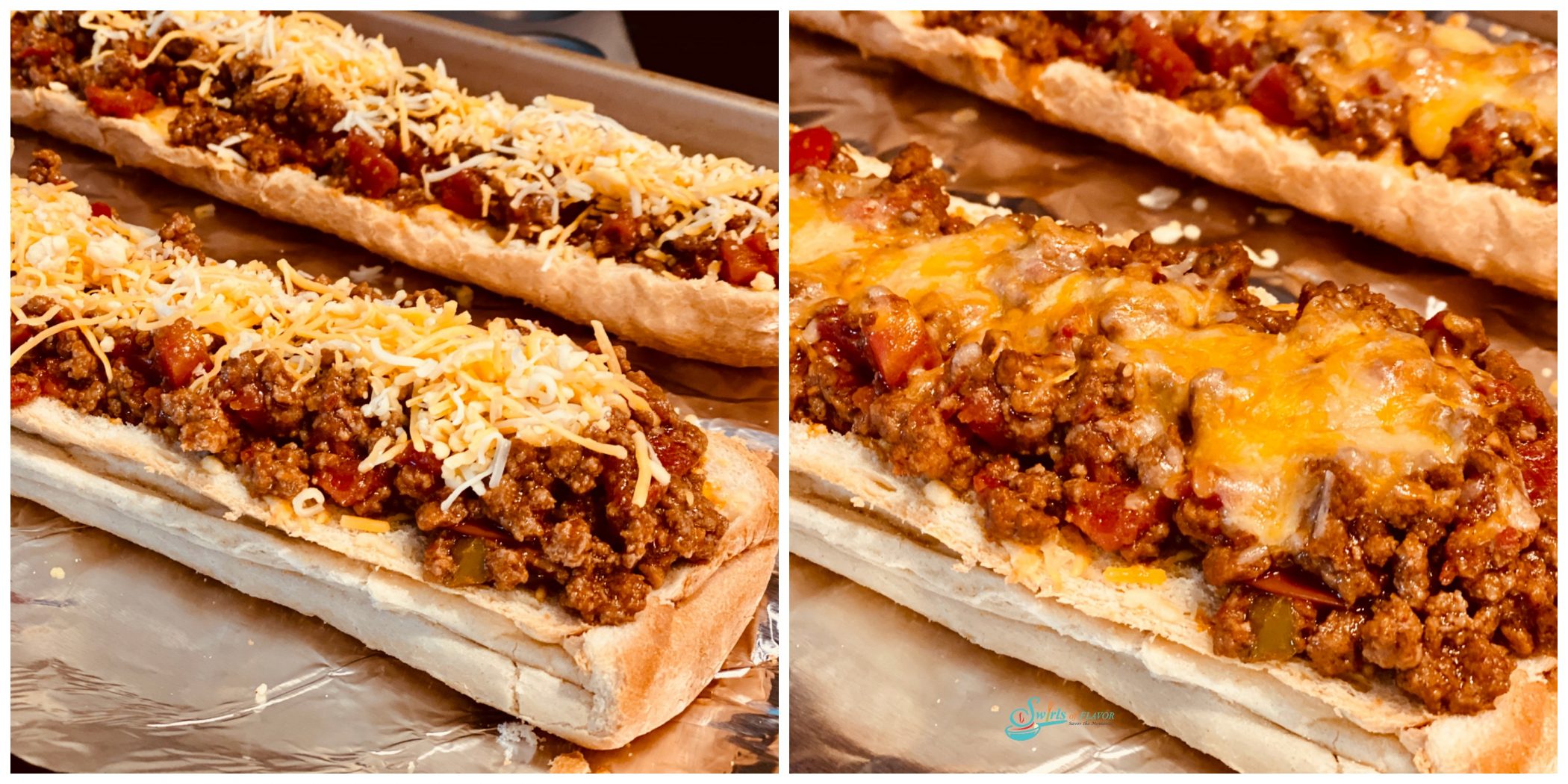 Taco bread sprinkled with cheese and then baked with melted cheese