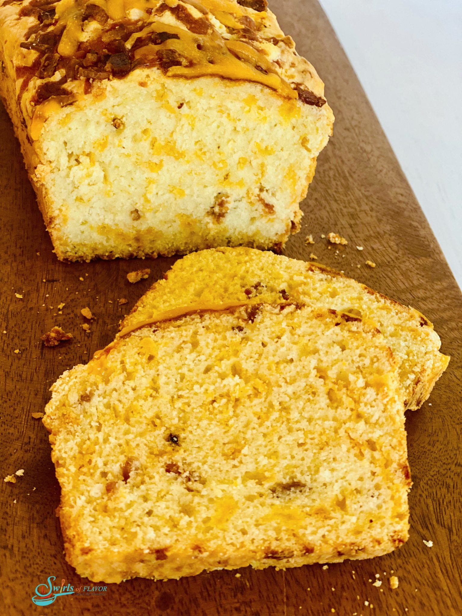 No Yeast Bacon Cheddar Cheese Bread Recipe Swirls of Flavor