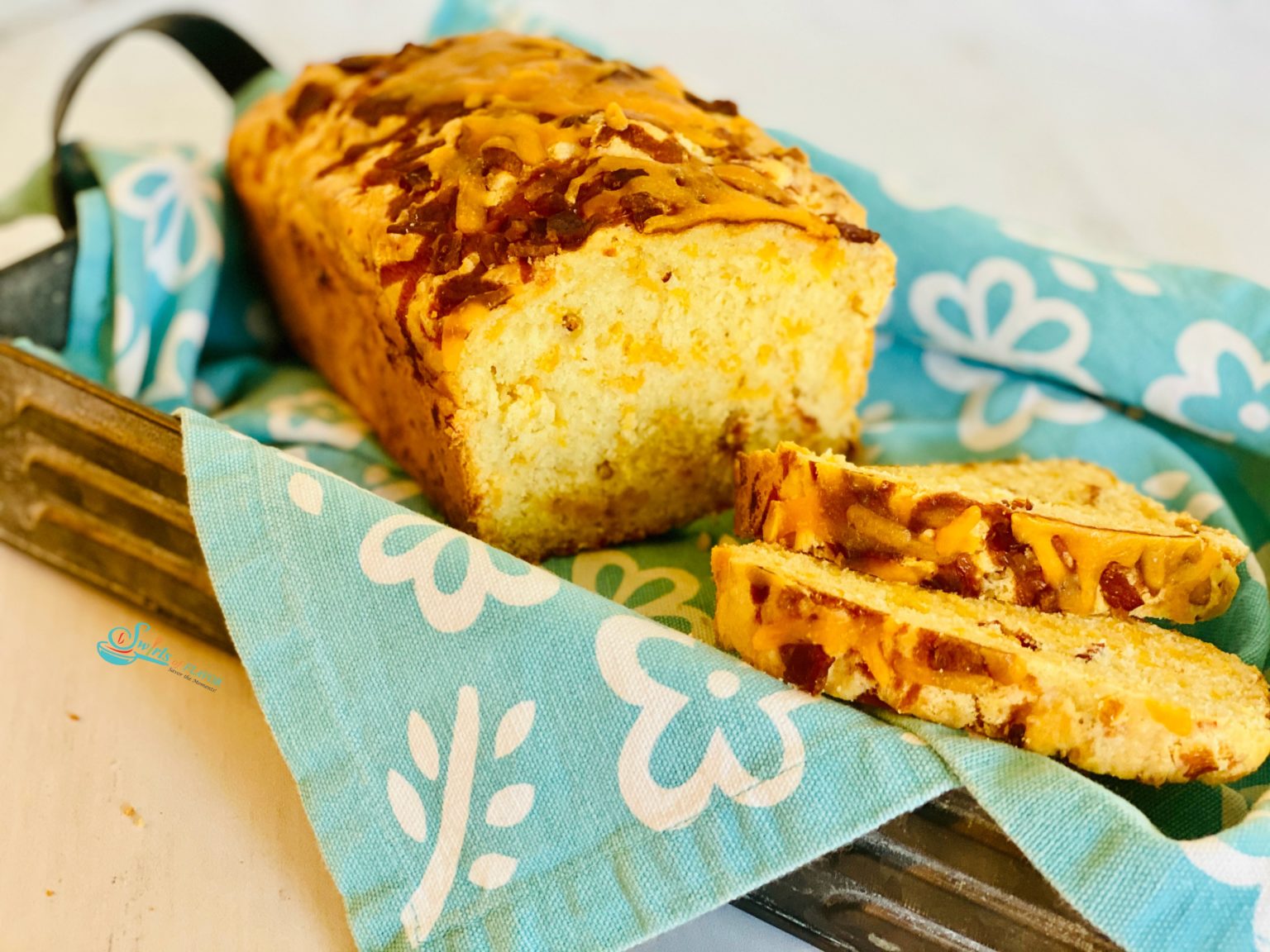 No Yeast Bacon Cheddar Cheese Bread Recipe Swirls of Flavor