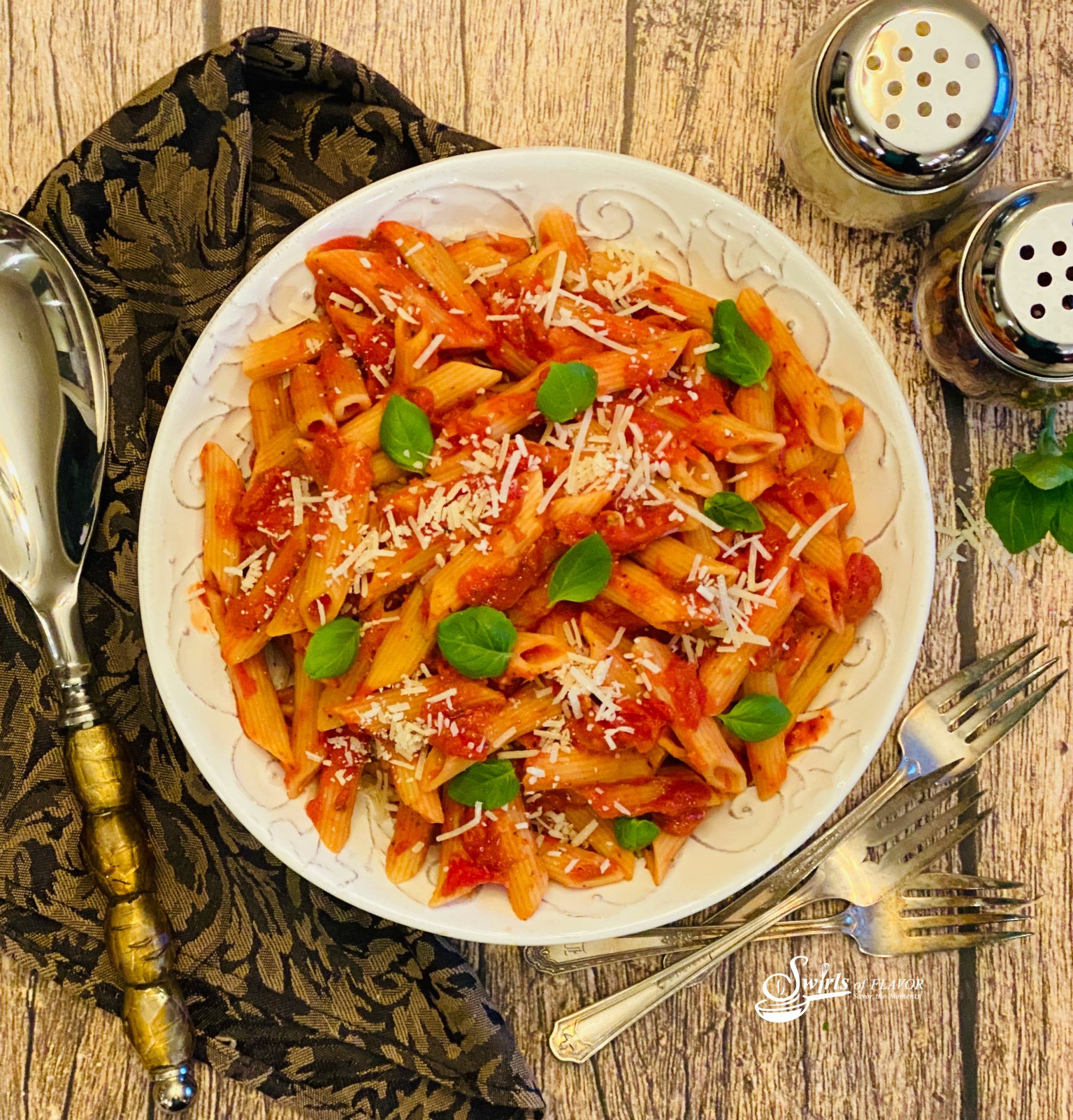 Instant Pot Penne Pasta With Homemade Pasta Sauce - Swirls of Flavor