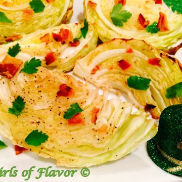 baked cabbage wedges with bacon
