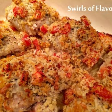 baked chicken with tomatoes and breadcrumbs