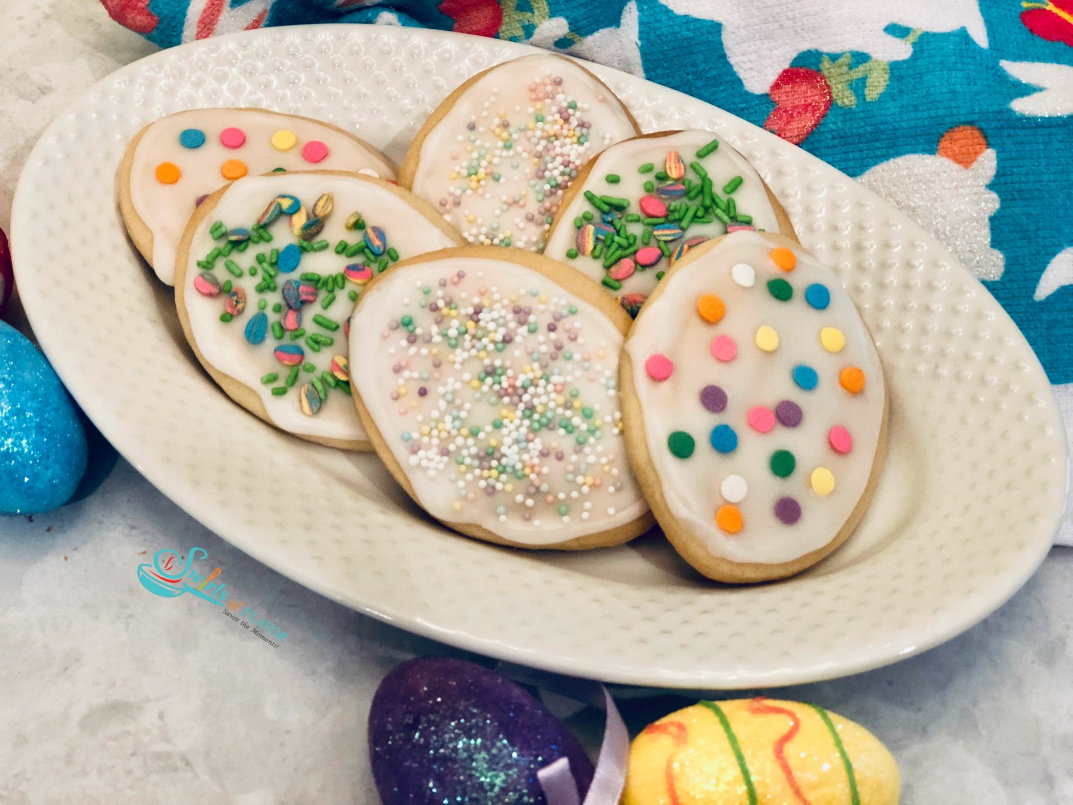 Easter Egg Cookies on platter