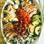 cobb salad in an oval platter