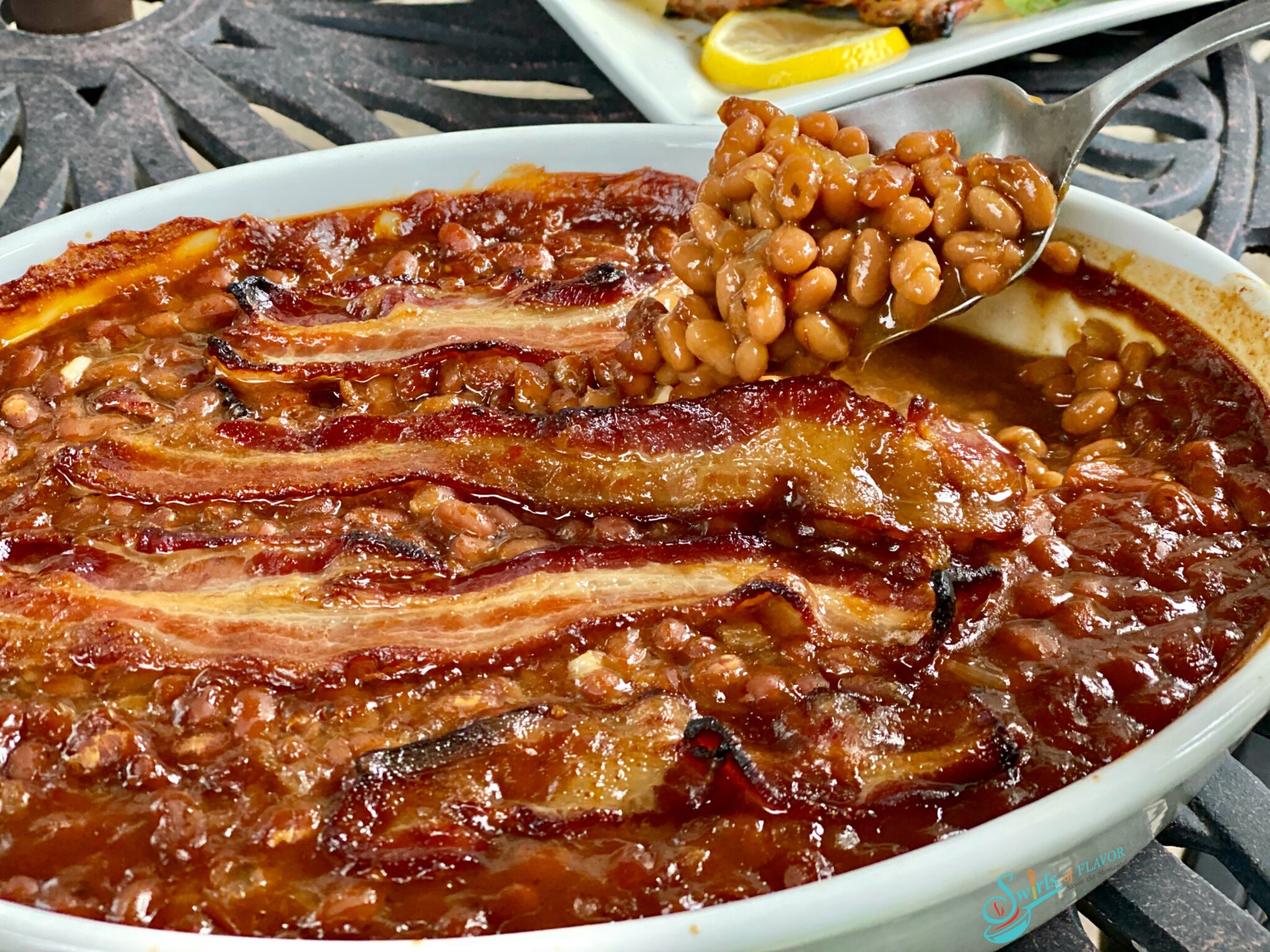 Baked Beans With Bacon - Swirls of Flavor