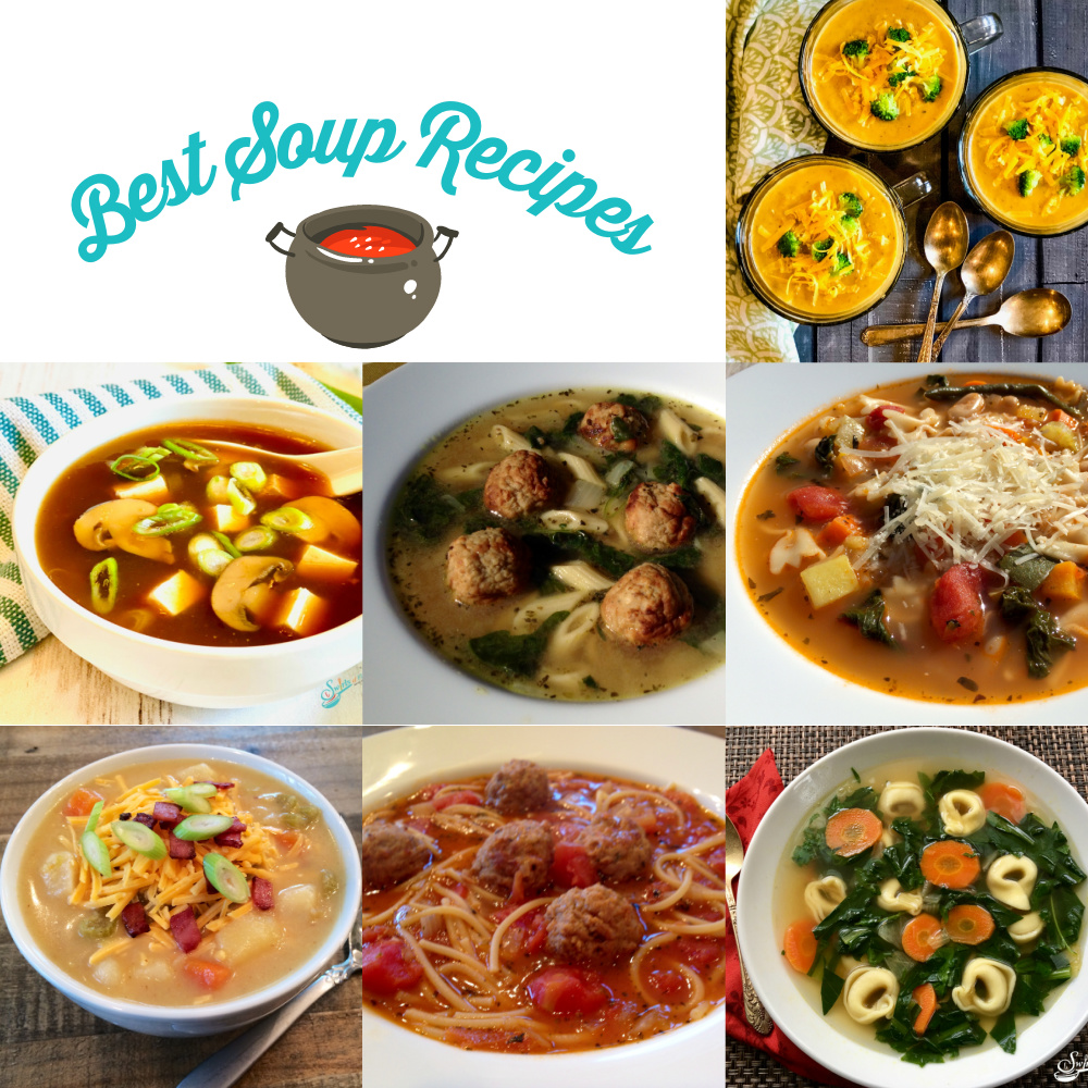 collage of seven best soup recipes with text overlay