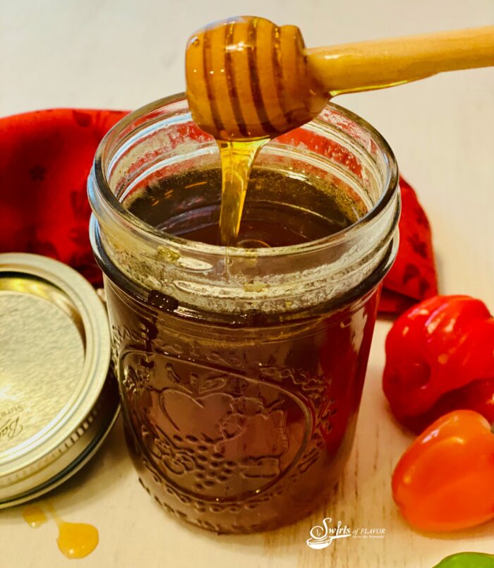 homemade hot honey with drizzle