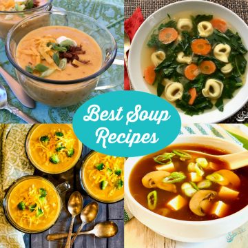 collage of four homemade best soup recipes