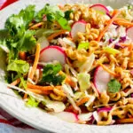 easy ramen noodle salad in bowl