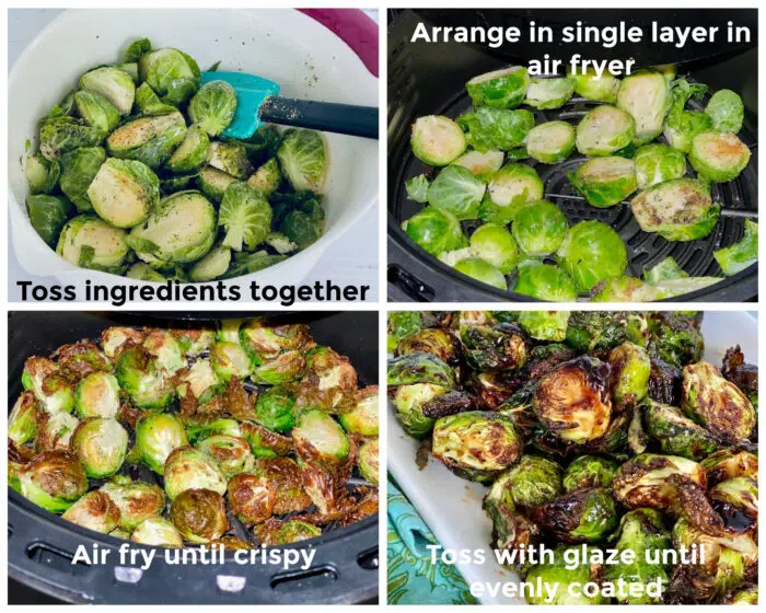 how to steps for air frying brussel sprouts