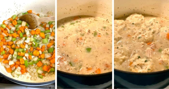 step by step for making chicken soup for dumplings