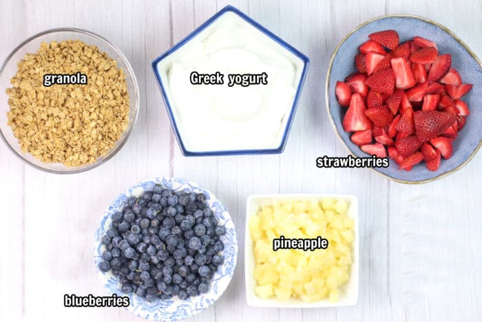 ingredients for breakfast parfaits