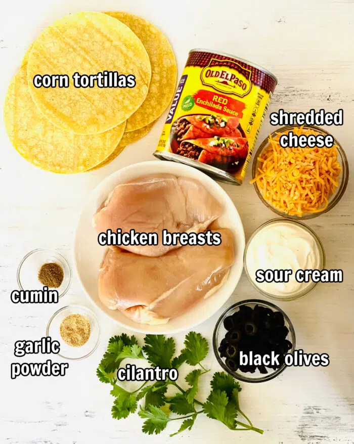 ingredients for chicken enchilada casserole