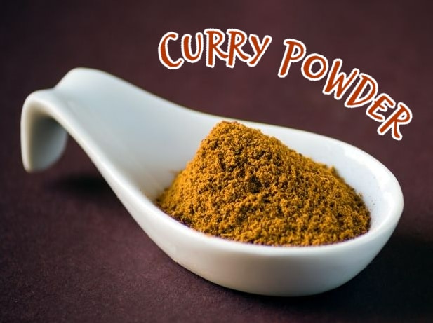 curry powder on a spoon
