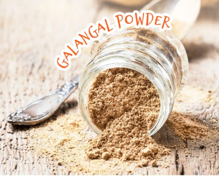 galangal powder in a glass jar