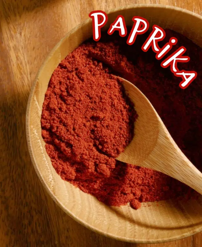 paprika in a bowl with a spoon