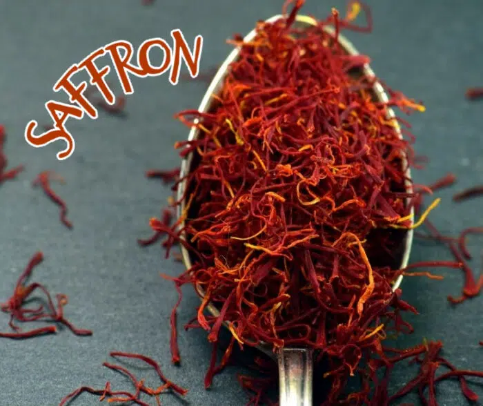 saffron on a spoon