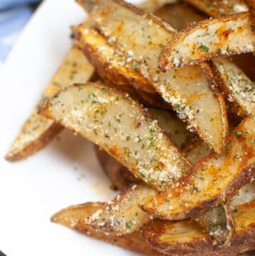 close up picture of homemade potato wedges