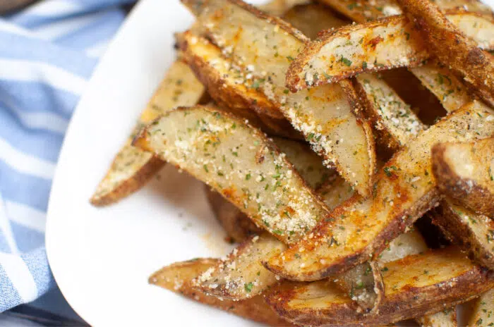 close up picture of homemade potato wedges