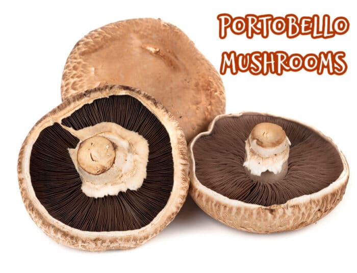 three portobello mushrooms