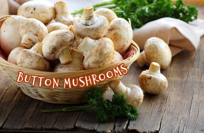 button mushrooms in a basket