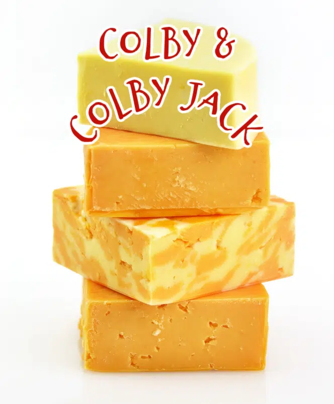 stack of colby cheeses
