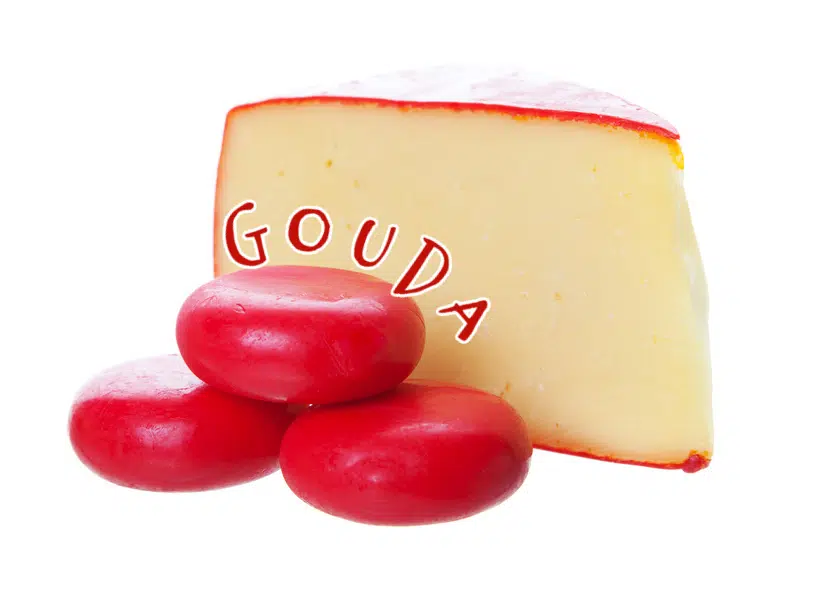 wedge of Gouda cheese