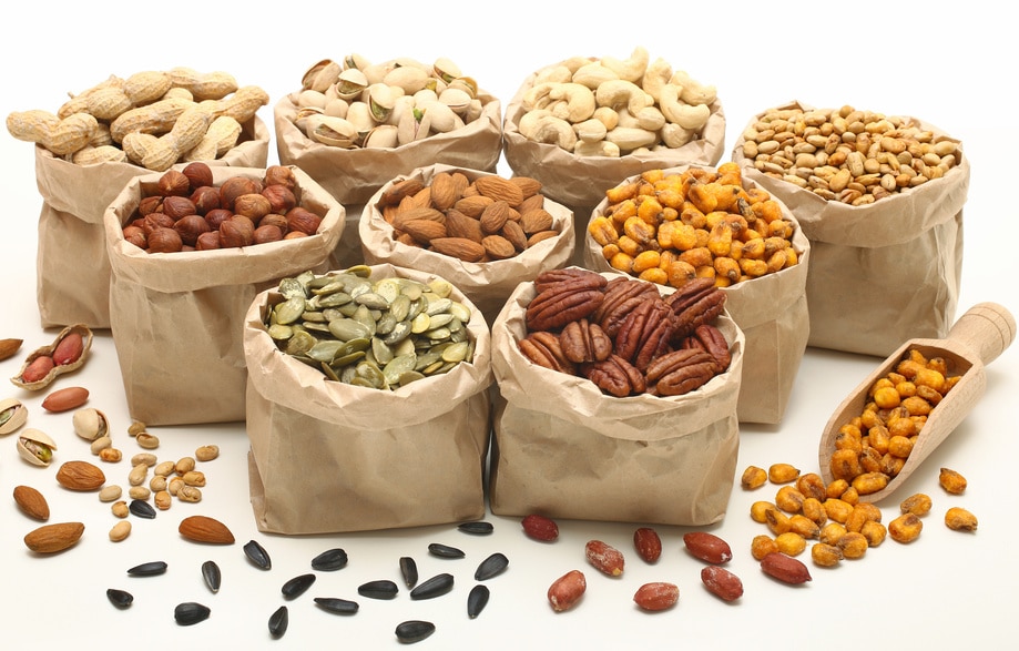 bags of assorted nuts