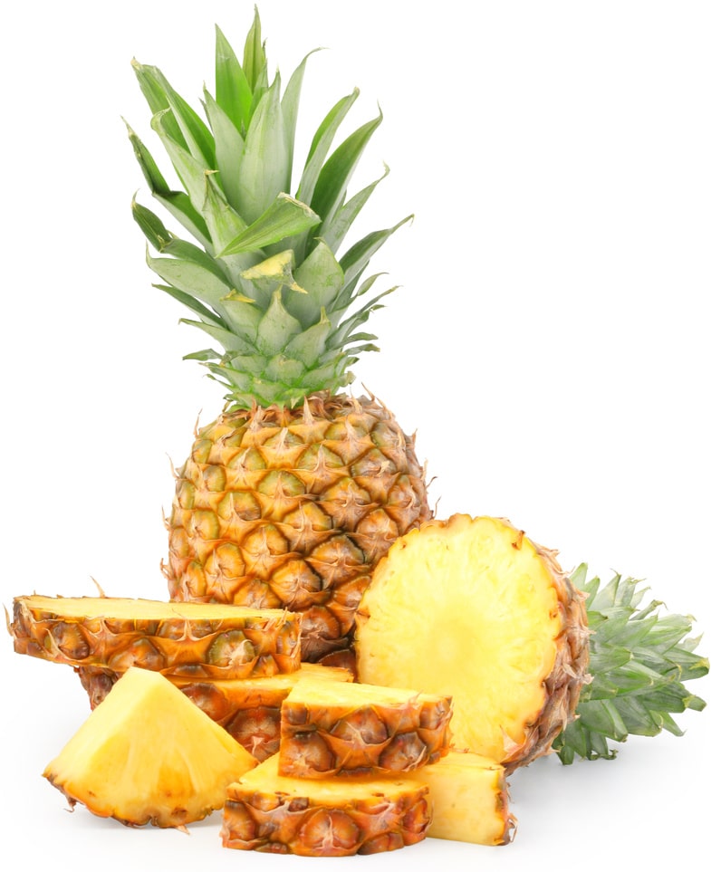 fresh pineapple with slices