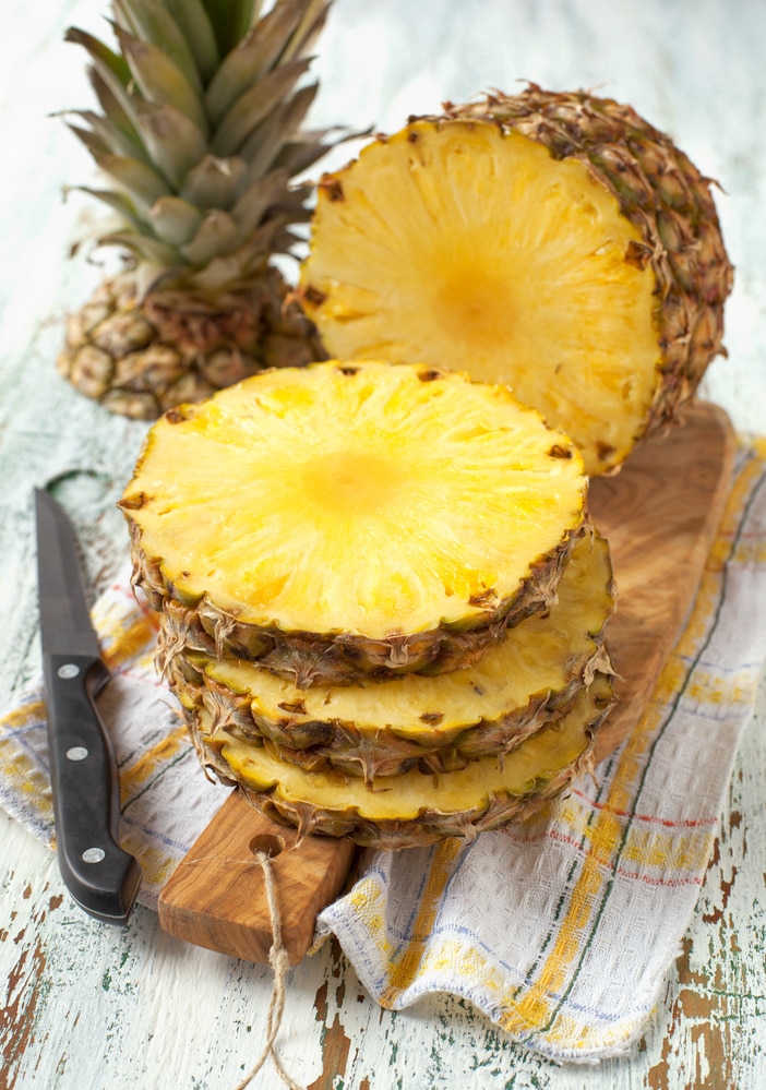 pineapple slices with skin on