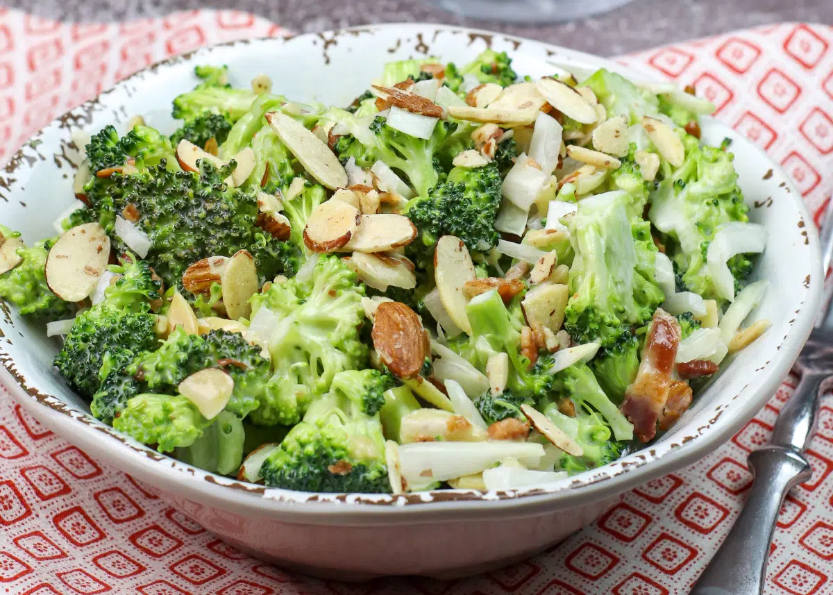 broccoli crunch salad in a bowl