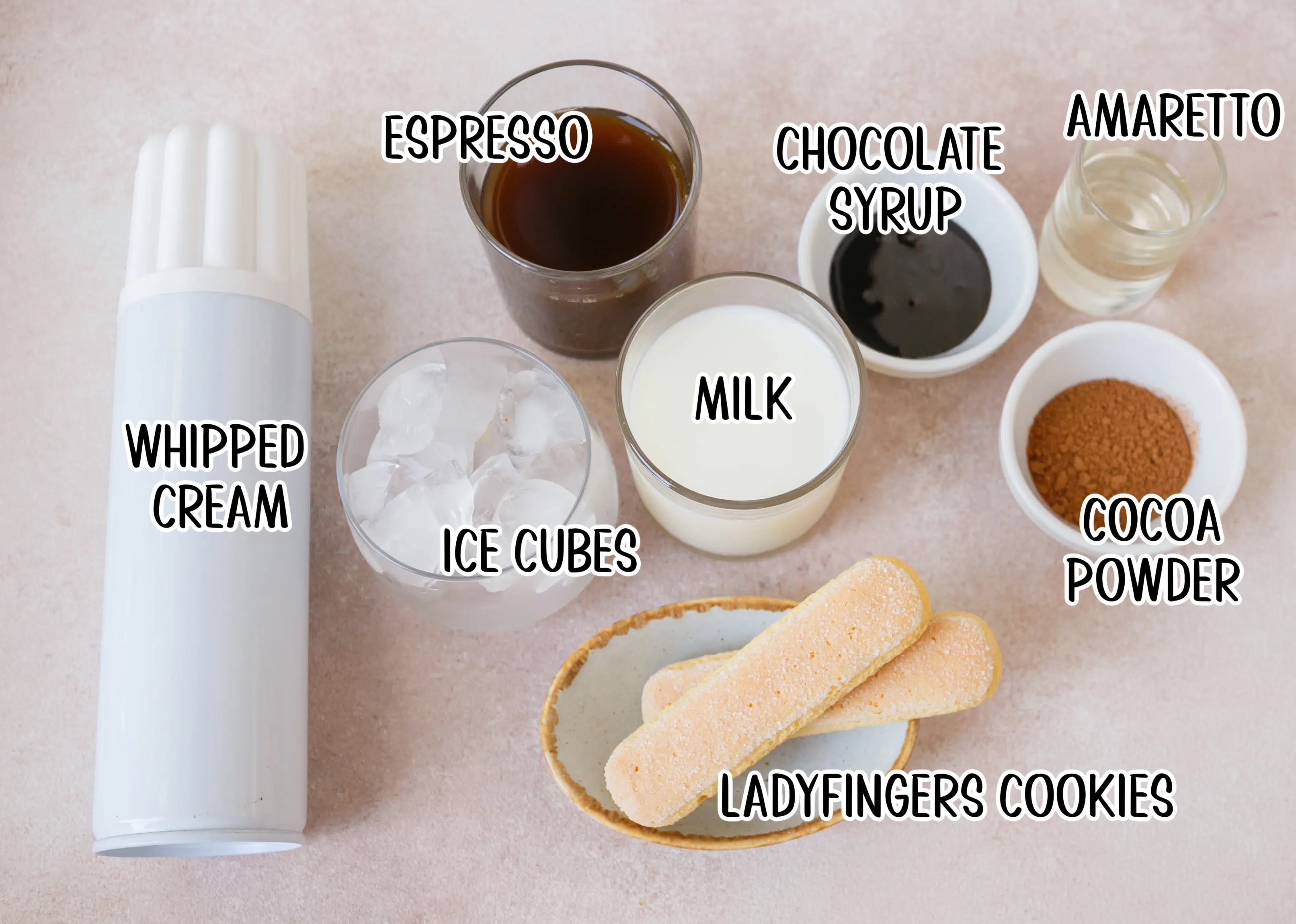 ingredients for iced coffee drink