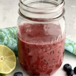 bluebeerry vinaigrette in mason jar