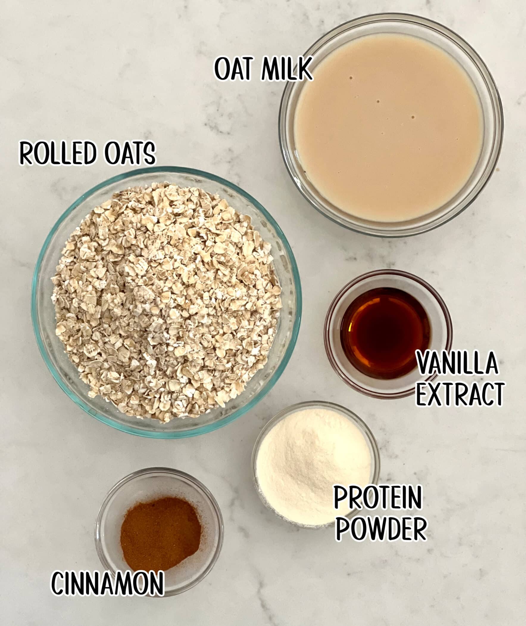 ingredients for overnight oats with protein powder