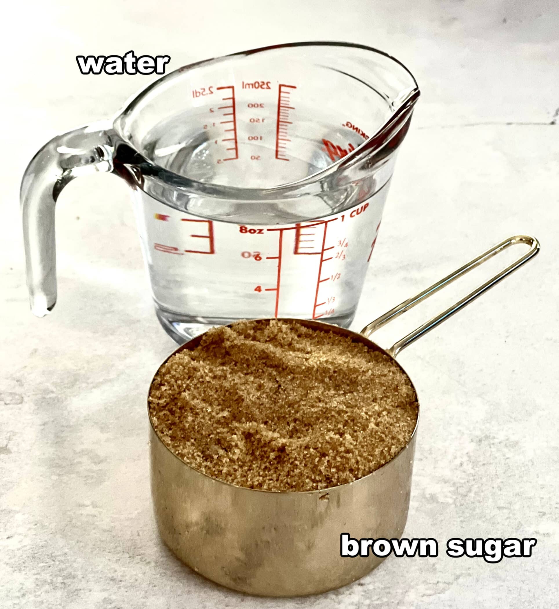 water and brown sugar