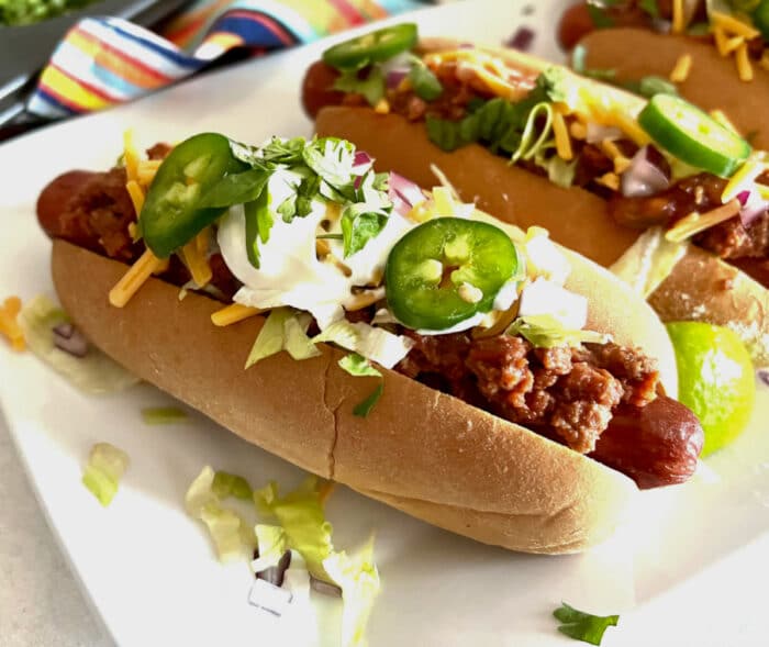 hot dog tacos on a platter