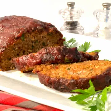 meatloaf with slices on platter