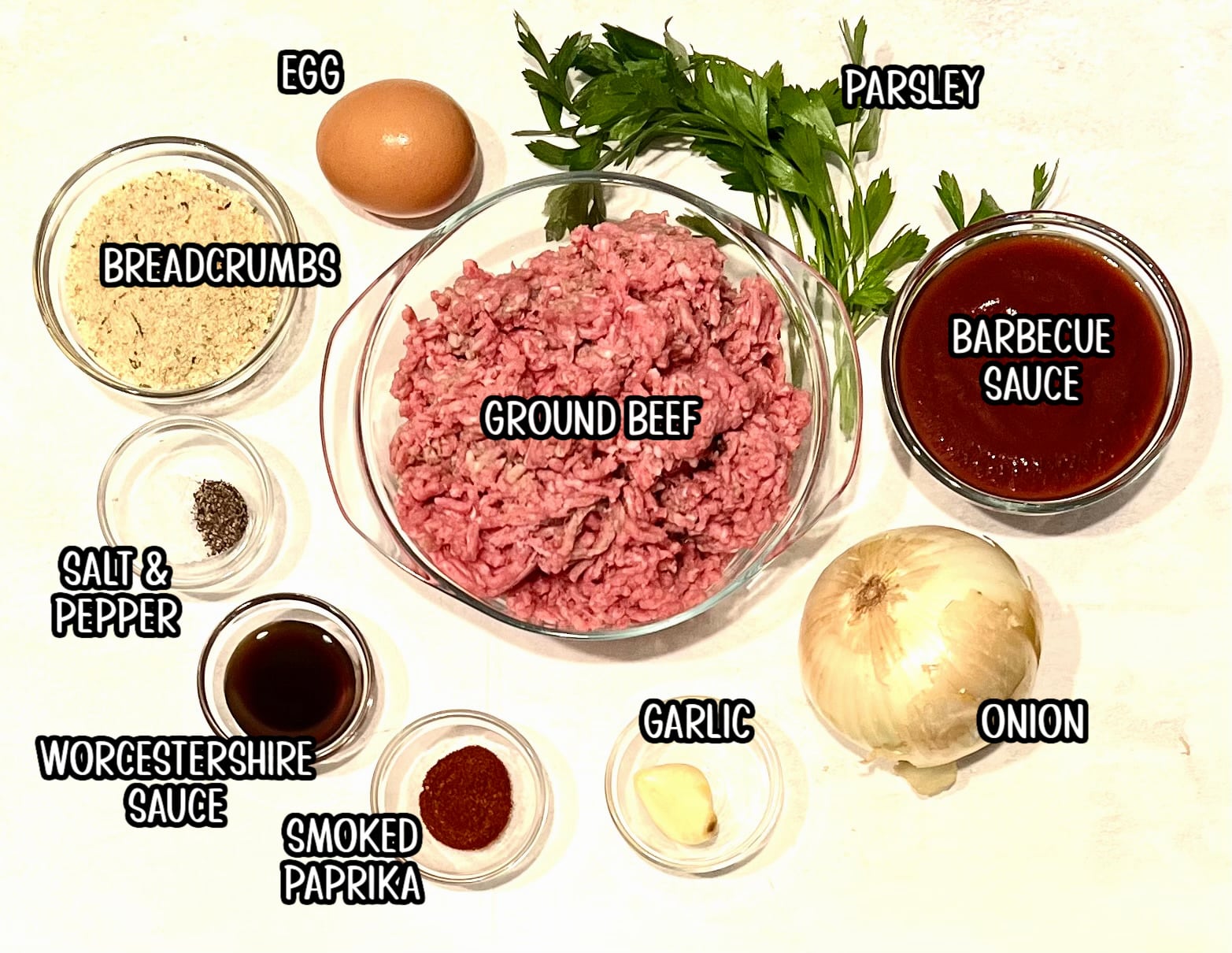 ingredients for airfryer meatloaf with barbecue sauce
