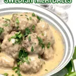 Swedish meatballs with text overlay