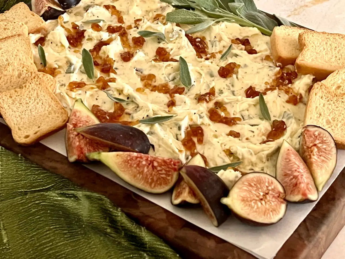 butter board with fig jam