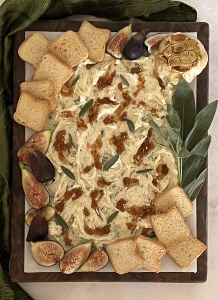 Roasted Garlic Butter Board With Fig Jam Swirls of Flavor