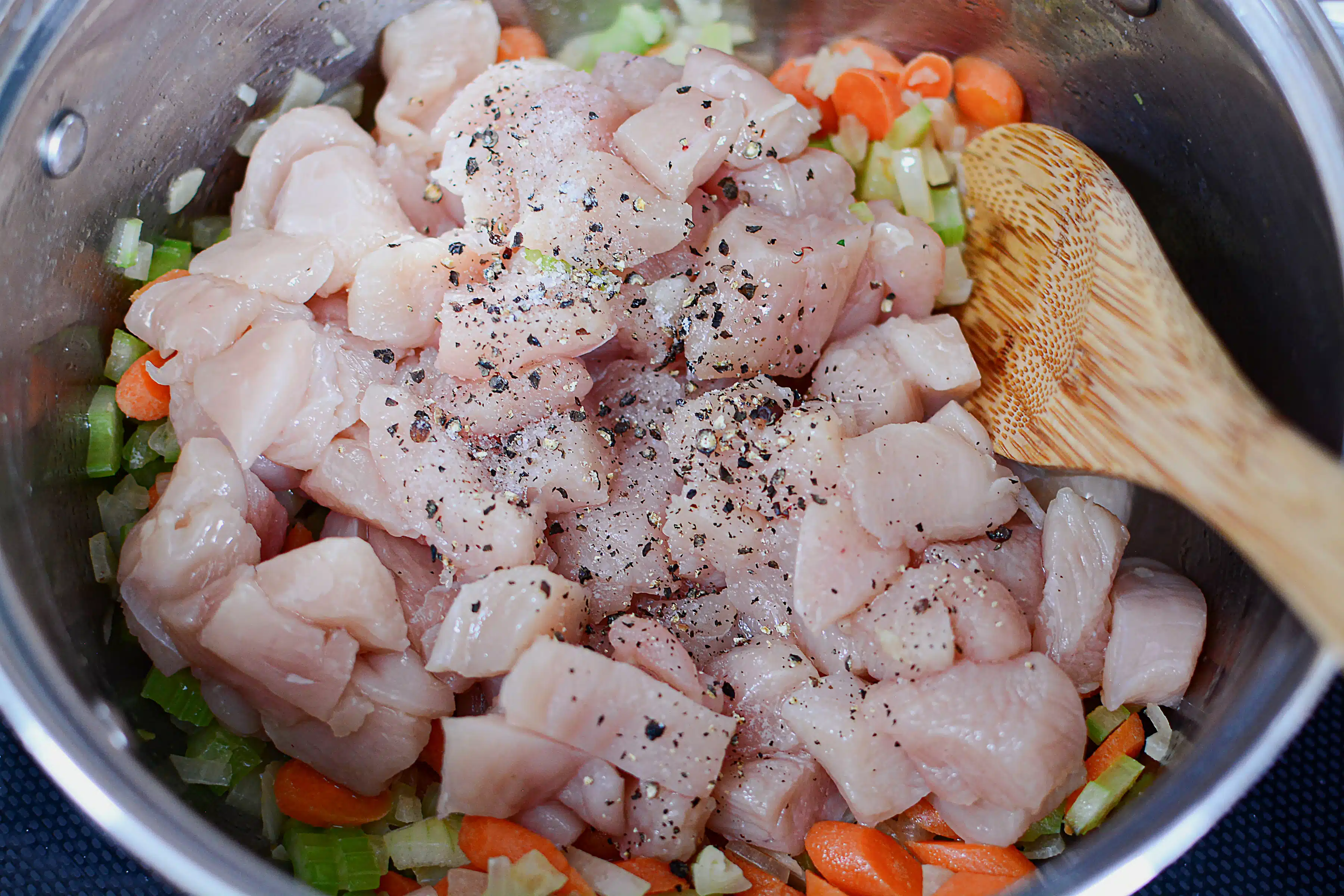 cooking chicken with salt and pepper