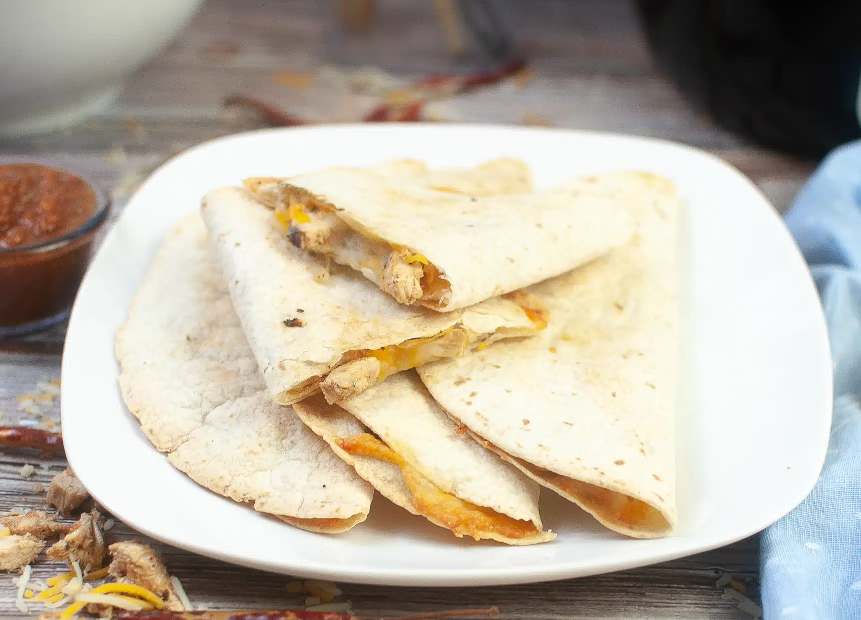 chicken quesadillas on a plate
