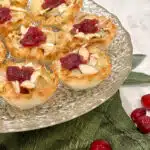 brie bites with cranberry sauce